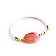 Designer pink agate bracelet, leather bracelet with stone. Bead bracelet. Irina Moro. Online shopping on My Livemaster.  Фото №2