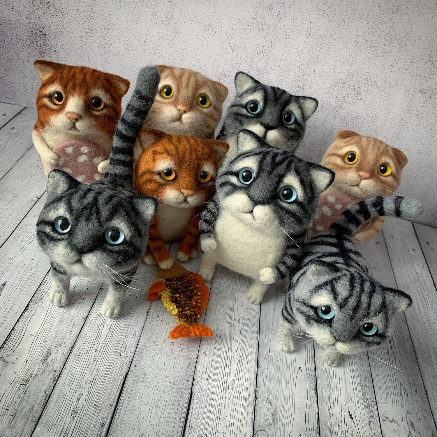 Авторские игрушки Елены Смирновой - Коты, котики, котята и котэ. Валяные игрушки своими руками
