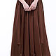 Chocolate linen boho skirt, Skirts, Tomsk,  Фото №1