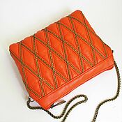 Сумки и аксессуары handmade. Livemaster - original item Orange clutch bag, women`s bright bag, handbag for small things, 256. Handmade.