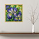 Painting Iris Daffodils Acrylic 25 x 25 Spring Flowers. Pictures. matryoshka (azaart). Online shopping on My Livemaster.  Фото №2
