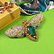 Order Brooch Moth Butterfly emerald gold made of beads. Zveva. Livemaster. . Brooches Фото №3