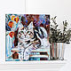 Oil painting of a cat on canvas, Pictures, Moscow,  Фото №1