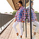 Order Shirt in men's style blue-red checkered with an ornament. NATALINI. Livemaster. . Shirts Фото №3