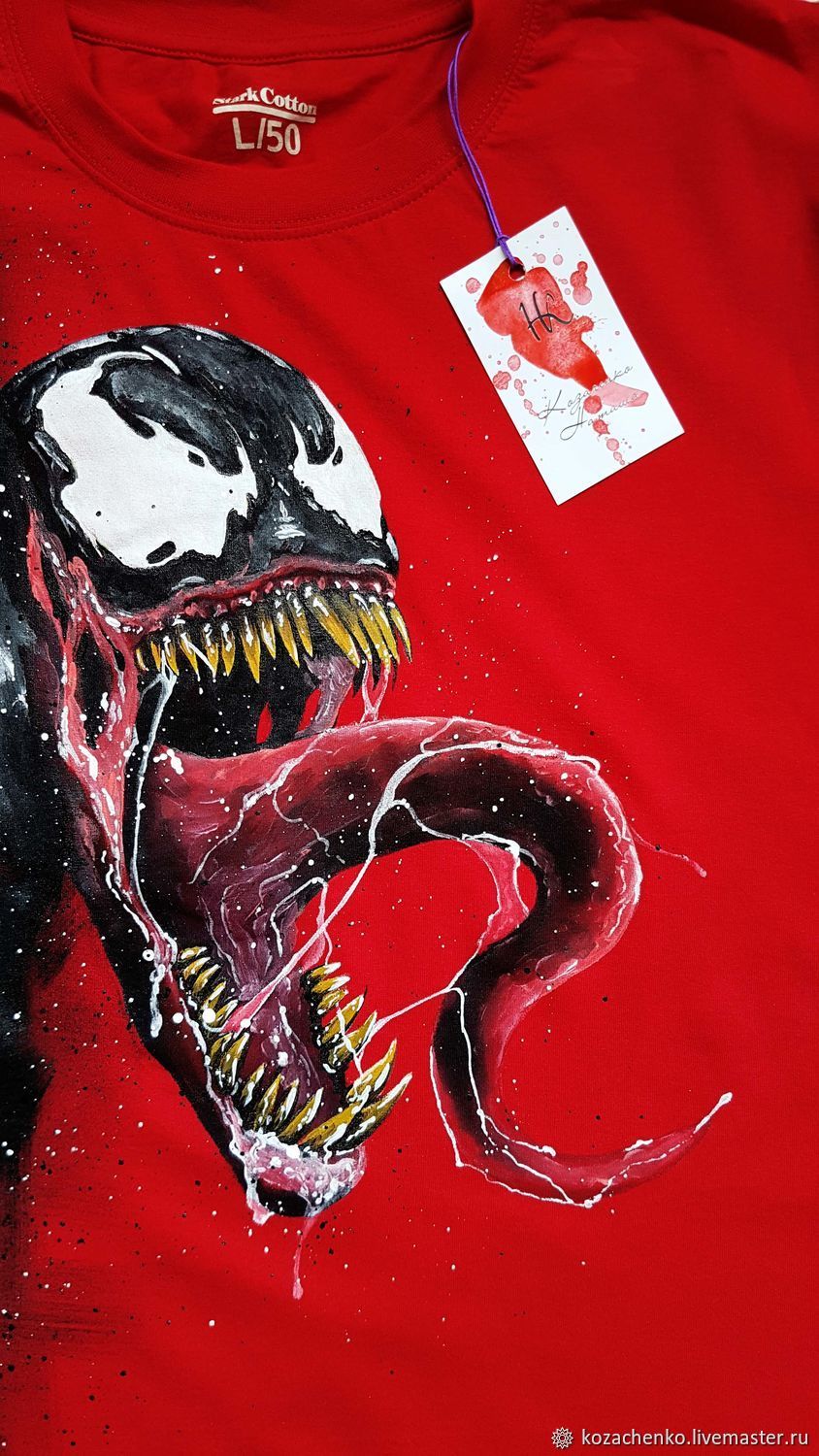 Футболка с ручной росписью Веном / Venom в интернет-магазине на Ярмарке ...