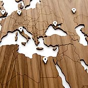 Дизайн и реклама handmade. Livemaster - original item World map Wall Decoration EXCLUSIVE 130x78 cm (American Walnut). Handmade.