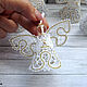 Christmas angel openwork 7 cm with golden decor, Christmas decorations, Moscow,  Фото №1