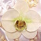 Brooch-barrette 'Orchid' handmade. Brooches. Picture&miniature lacquer painting. My Livemaster. Фото №4