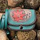Turquoise waist bag with 'Flower' lettering', Waist Bag, Moscow,  Фото №1