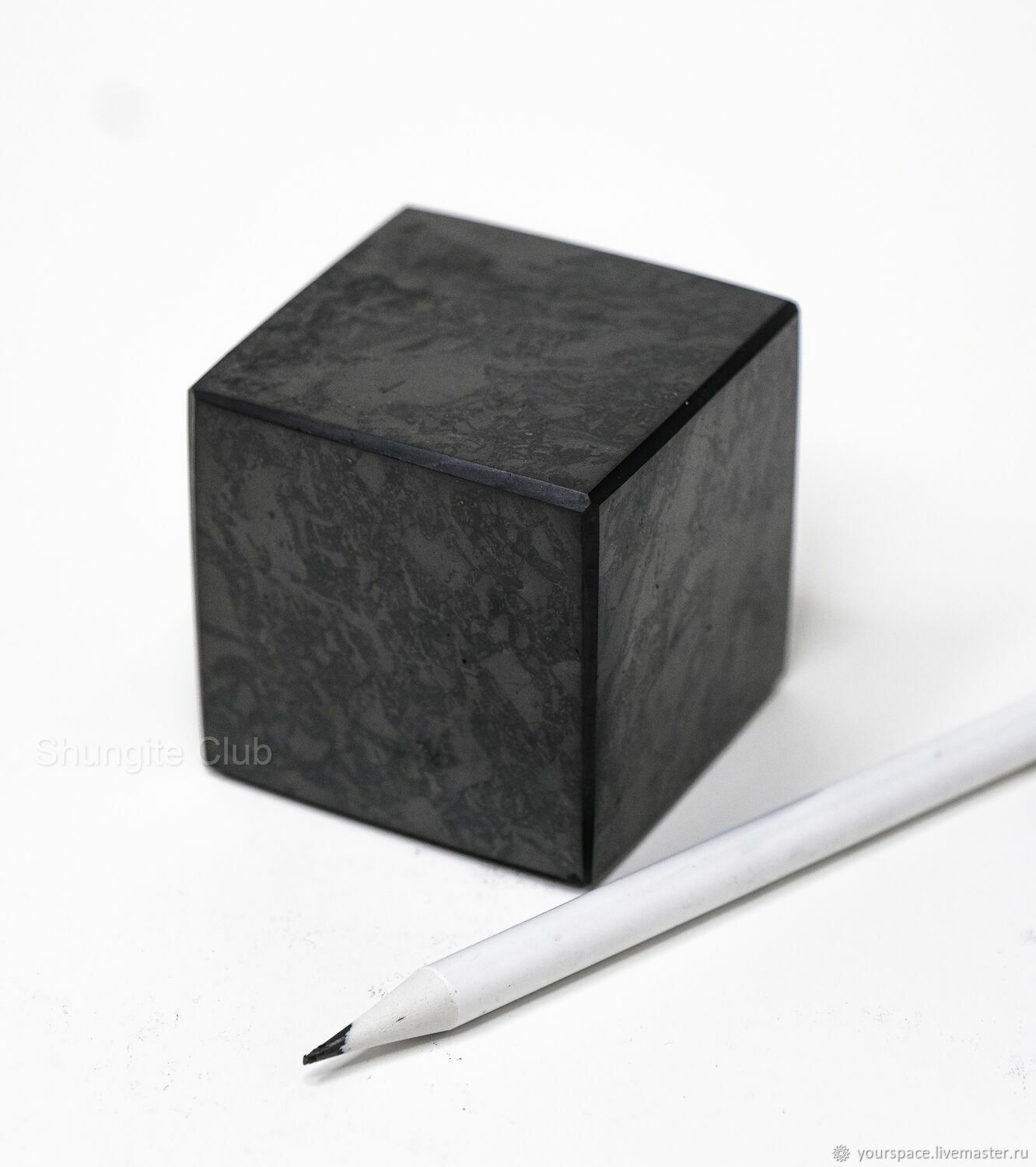 Cube of shungite polished 5 cm amulet, home decor, Stones, St. Petersburg,  Фото №1