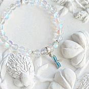 Angel Wings bracelet, crystal, silver