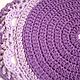 Вязаный круглый коврик из трикотажной пряжи Фиолетовый цветок. Ковры. ковры вязаные Натальи Зубовой (kovrik-makrame). Ярмарка Мастеров.  Фото №5
