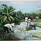 The rice harvest oil painting China plantation. Pictures. Viktorianka. My Livemaster. Фото №5