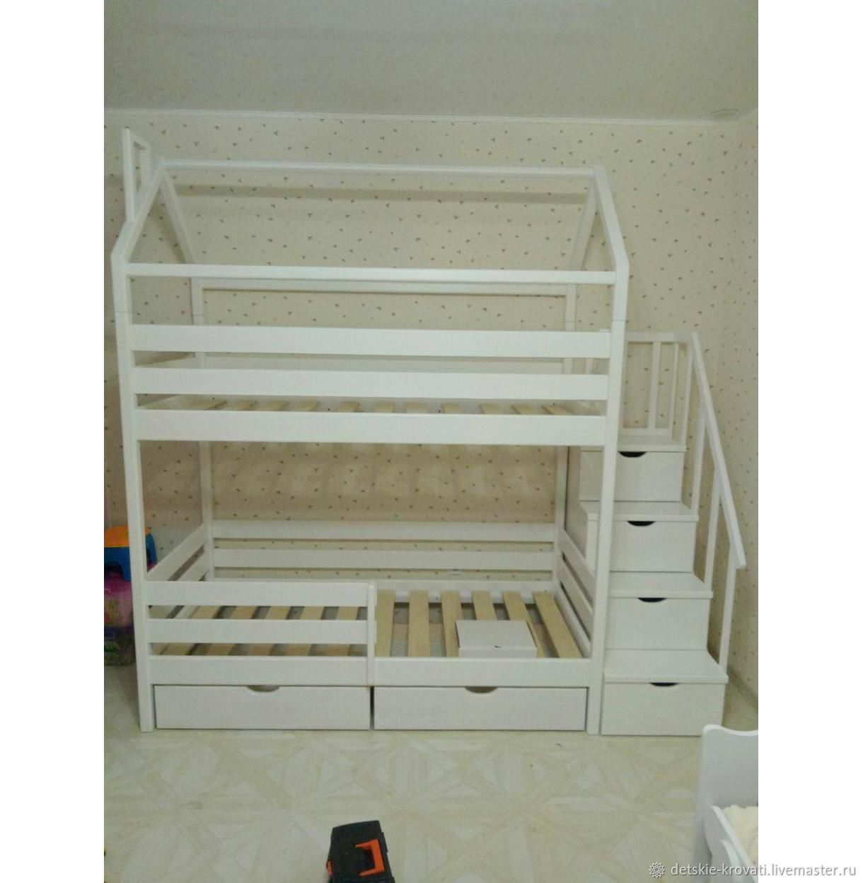 Двухъярусные кровати с ящиками усиленные модели со ступеньками лестницей и полками для хранения инструкция по сборке отзывы