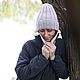 Заказать Зимняя шапка из шерсти спицами "Сиреневая нежность". Оксана Владарская. Ярмарка Мастеров. . Шапки Фото №3