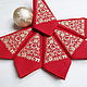 Christmas Napkin with Embroidery and `Lace fir` 
`Sulkin house` embroidery workshop
