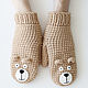 Вязаные варежки Мишки. Варежки. Woolcraft. Ярмарка Мастеров.  Фото №6