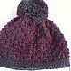 Hat knitted women's grey cherry with pompom. Caps. Svetlana Dementieva. Online shopping on My Livemaster.  Фото №2