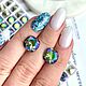10 мм. Swarovski 4470 Cushion Square, Paradise Shine, Кристаллы, Москва,  Фото №1