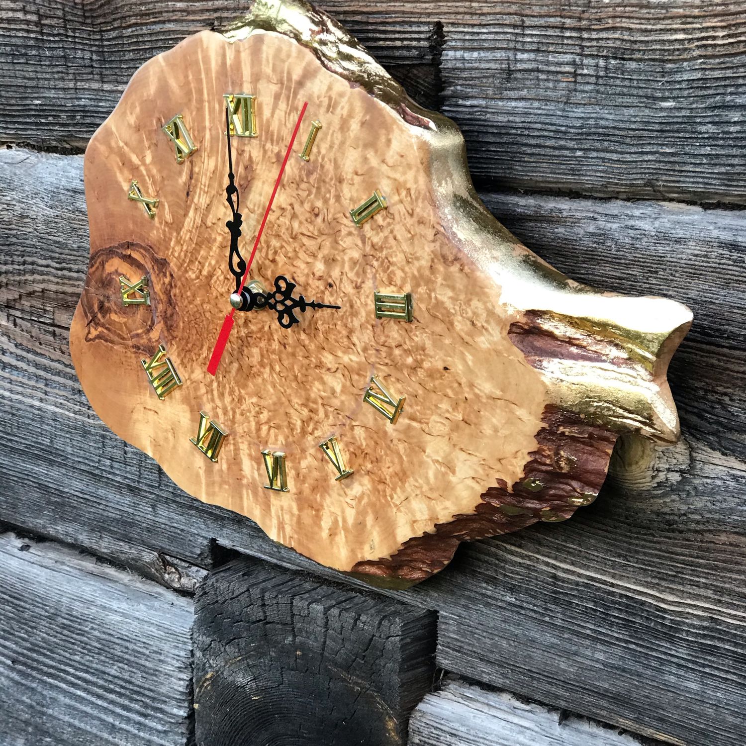 Часы на спиле дерева своими руками
