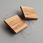 Украшения handmade. Livemaster - original item Square earrings made of wood. Handmade.