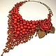 Pure Angel. Necklace of red coral and brooch made of genuine leather, Jewelry Sets, St. Petersburg,  Фото №1