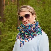 Аксессуары handmade. Livemaster - original item Felted wool scarf.Felted merino wool mesh scarf. Handmade.
