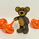 Mini-bear and a Bunny. Miniature figurines. Felted toys - WoolenTone. My Livemaster. Фото №4