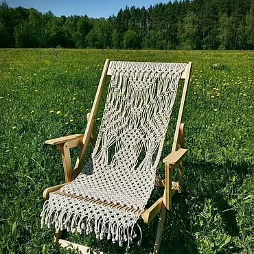 Дача и сад ручной работы. Ярмарка Мастеров - ручная работа Шезлонг макраме. Handmade.