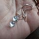 Order Silver broach earrings with Topaz. Shop. Livemaster. . Earrings Фото №3