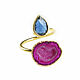 Ring with stones, blue ring with quartz, ring gift. Rings. Irina Moro. Online shopping on My Livemaster.  Фото №2