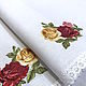 Заказать Овальная льняная салфетка с вышивкой Royal Albert Old Country Roses. ot Natalis. Ярмарка Мастеров. . Салфетки Фото №3