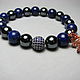 Order Agate hematite and lapis lazuli bracelet with Steel and lapis lazuli'. Beautiful gifts for the good people (Alura-lights). Livemaster. . Bead bracelet Фото №3