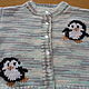 Hand knitted kit with penguins. Baby Clothing Sets. 4 children-baby. My Livemaster. Фото №6