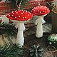 Мухоморы-набор елочных игрушек. Елочные игрушки. Валентина Жакова. Ярмарка Мастеров.  Фото №6