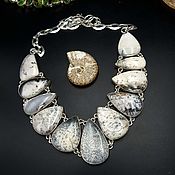 Украшения handmade. Livemaster - original item Silver-plated necklace with merlinite. Handmade.