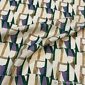 Материалы для творчества handmade. Livemaster - original item Fabric: Linen Softened Geometry. Handmade.