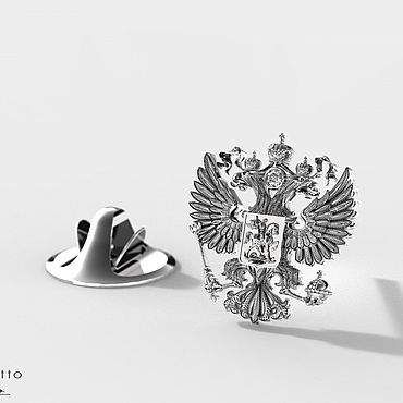 Украшения ручной работы. Ярмарка Мастеров - ручная работа Значок из золота Герб России. Handmade.