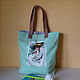 Mint bag with lady fabric shopper roomy tote for the weekend. Shopper. mechty-o-lete. My Livemaster. Фото №5