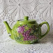 Посуда handmade. Livemaster - original item Ceramic teapot with painted 