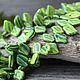 бусины листочки стеклянные 9х12, многоцветные, по 10 шт