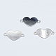 Коннектор сердце серебро 925 пробы 18,6х11 мм ФП-028, Коннекторы, Москва,  Фото №1