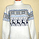 Sweater with reindeer and Norwegian knitted ornament North. Sweaters. SweaterOK. Online shopping on My Livemaster.  Фото №2