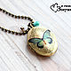 Oval locket 'Butterfly'. Pendants. VisitingCinderella. Online shopping on My Livemaster.  Фото №2