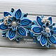 Elastic bands for hair Forget-me-not 1 in the kanzashi technique, Hairpins and elastic bands for hair, Chernogolovka,  Фото №1