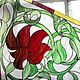 Flores Rojas. vidriera. Stained glass. Glass Flowers. Ярмарка Мастеров.  Фото №4