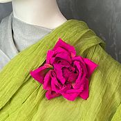 Украшения handmade. Livemaster - original item Rose Anna choker brooch made of natural silk. Handmade.
