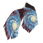 Украшения handmade. Livemaster - original item Earrings-brush: Beaded Earrings, Milky Way, Long Brushes. Handmade.