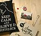 Интерьерные подушки. Серия KEEP CALM (Sherlock BBC/Шерлок). Подушки. Yulia.Stitch_art. Ярмарка Мастеров.  Фото №4