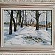  Oil painting. Winter landscape. Miniature, Pictures, Moscow,  Фото №1